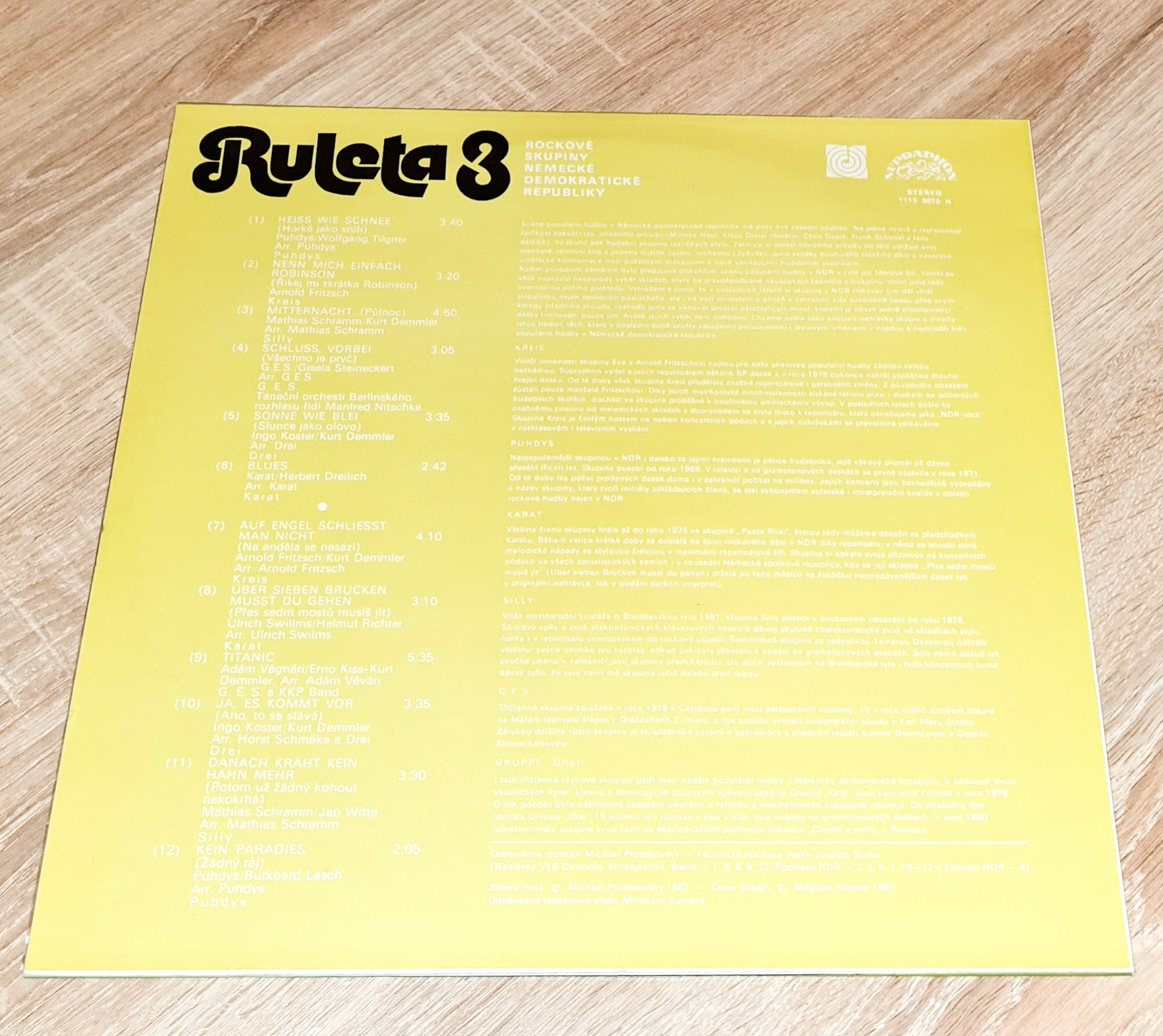 Ruleta 3 (Rockové Skupiny Německé Demokratické Republiky) 1982 VG+, VYPRANÁ Vinyl (LP)