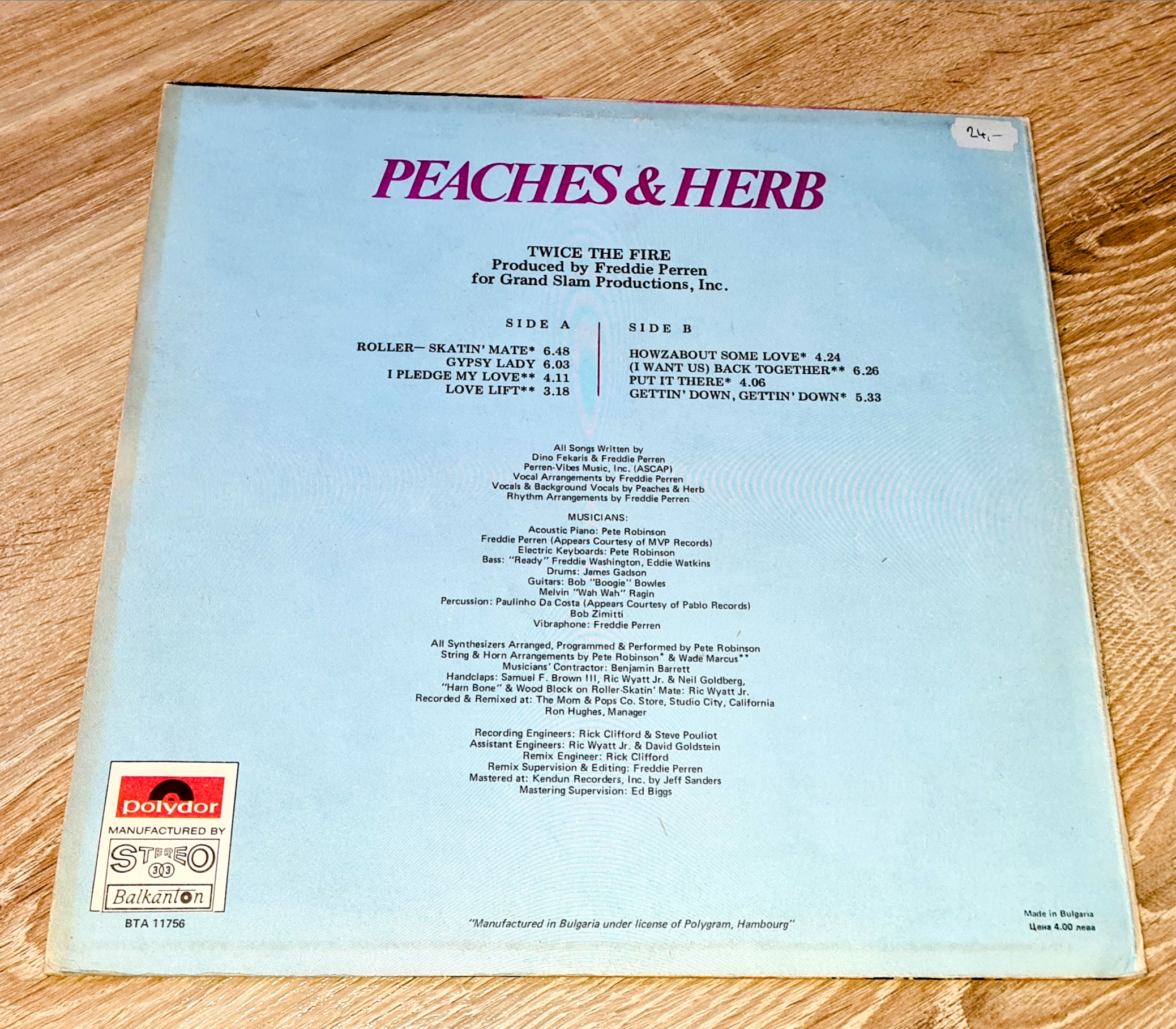 Peaches & Herb – Twice The Fire 1986 VG+, VYPRANÁ Vinyl (LP)