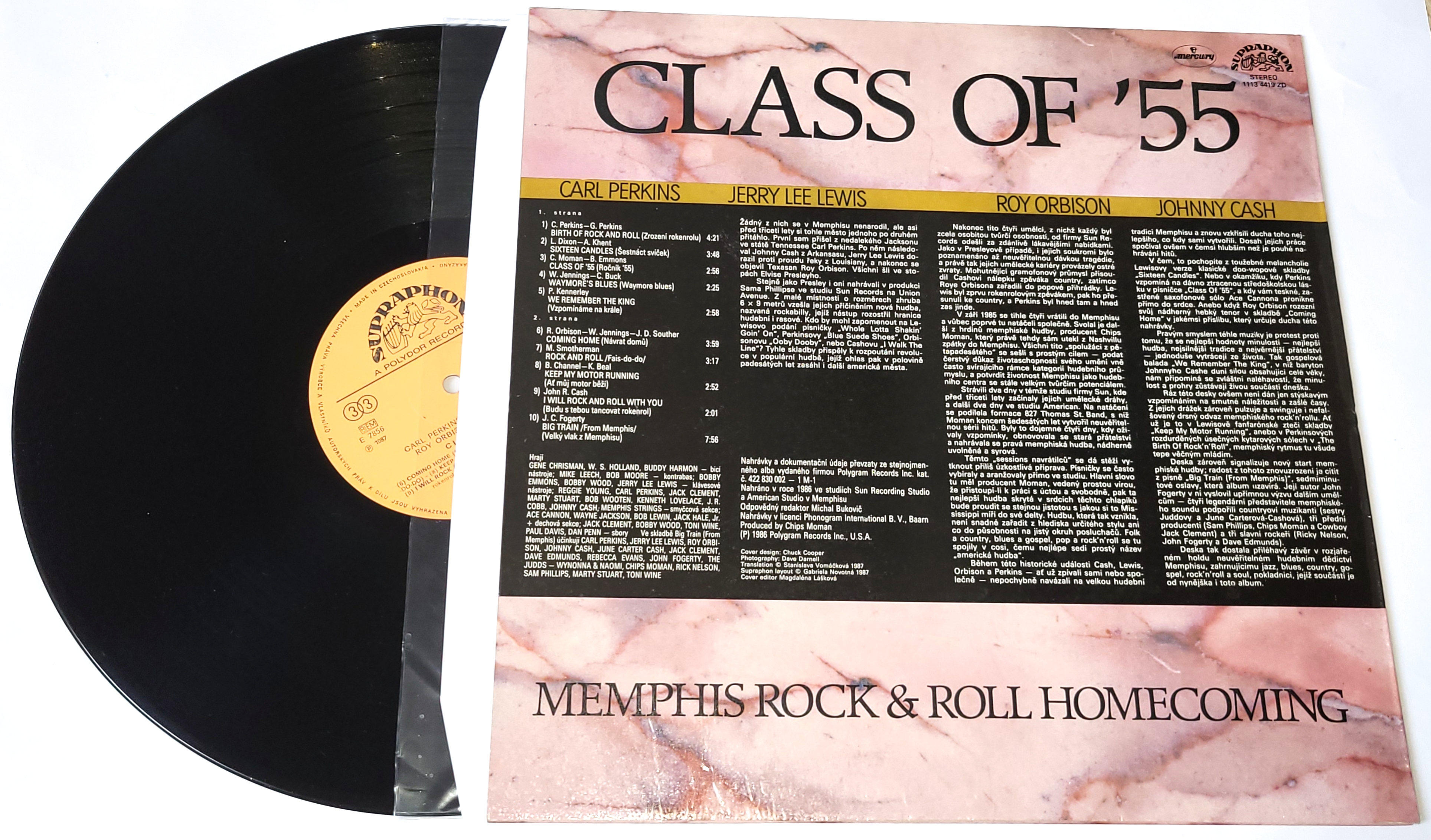 Class Of '55 (Carl Perkins / Jerry Lee Lewis / Roy Orbison / Johnny Cash) – Memphis Rock & Roll Homecoming 1987 EX, VYPRANÁ Vinyl (LP)