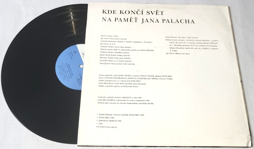 Kde Končí Svět (Na Paměť Jana Palacha) 1990 NM, VYPRANÁ Vinyl (LP)