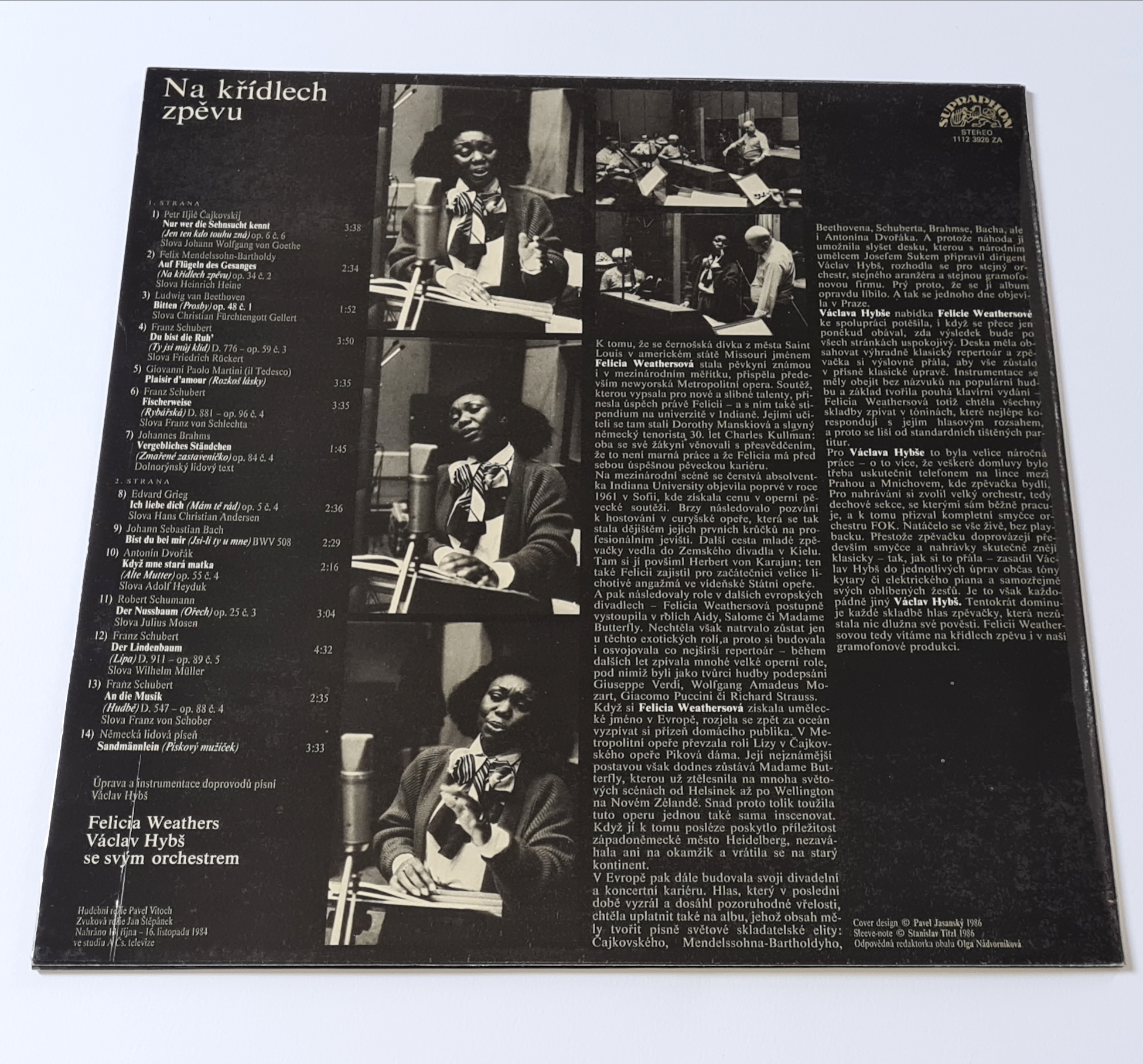 Felicia Weathersová, Orchestr Václava Hybše – Na Křídlech Zpěvu 1986 VG-, VYPRANÁ Vinyl (LP)