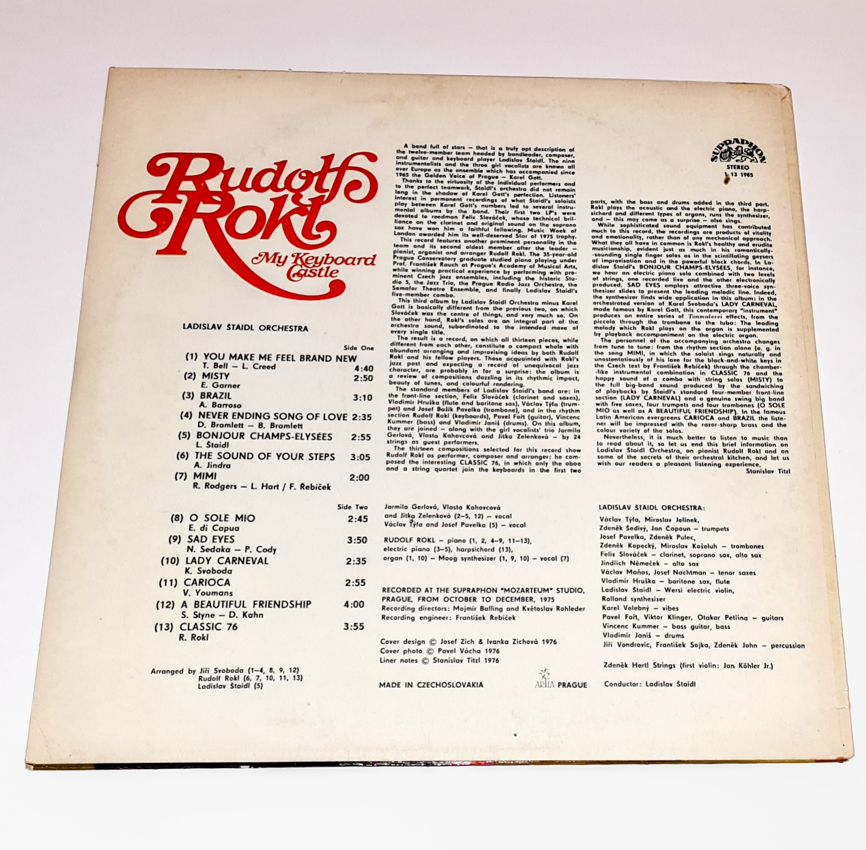 Rudolf Rokl – My Keyboard Castle 1976 VG, VYPRANÁ Vinyl (LP)