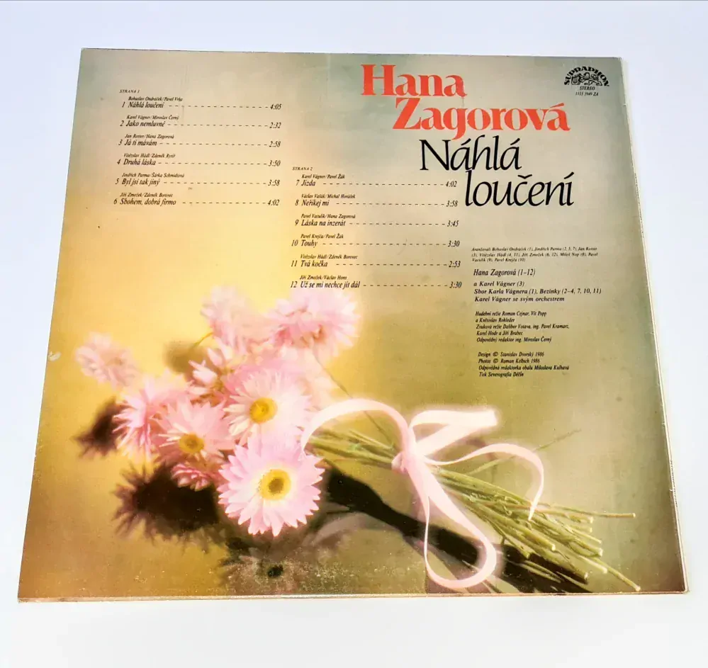 Hana Zagorová – Náhlá Loučení 1986 G, VYPRANÁ Vinyl (LP)