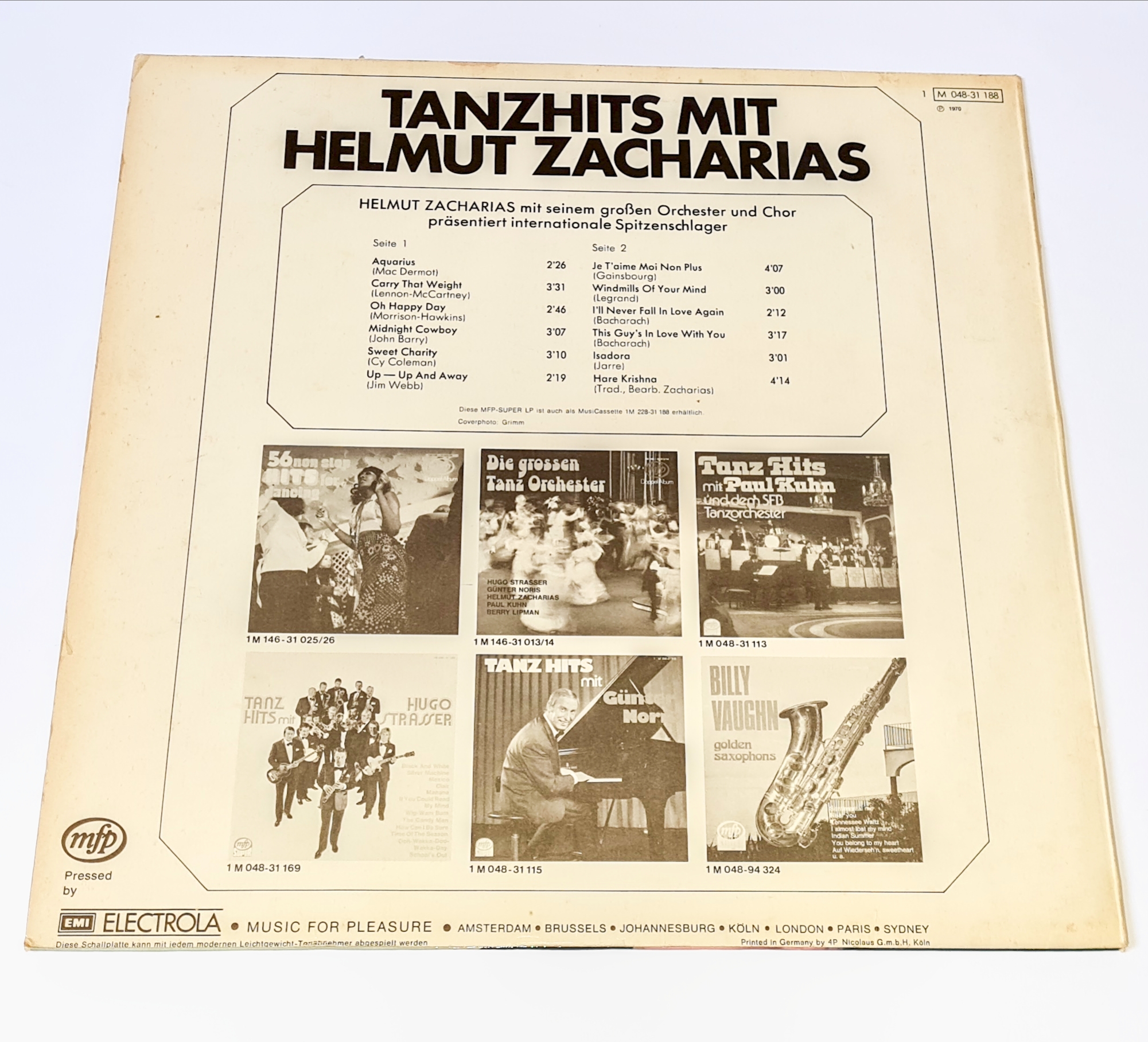 Helmut Zacharias Mit Seinem Großen Orchester Und Chor – Tanzhits Mit Helmut Zacharias 1970 VG-, VYPRANÁ Vinyl (LP)
