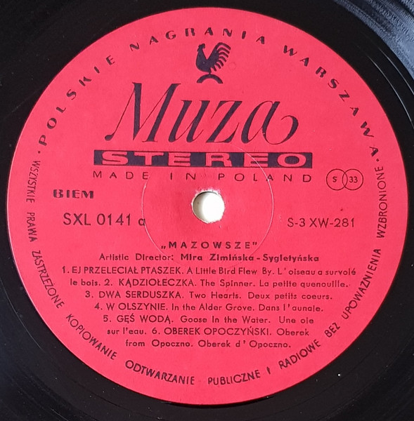 Mazowsze – The Polish Song And Dance Ensemble, Vol. 1 1965 VG+, VYPRANÁ Vinyl (LP)