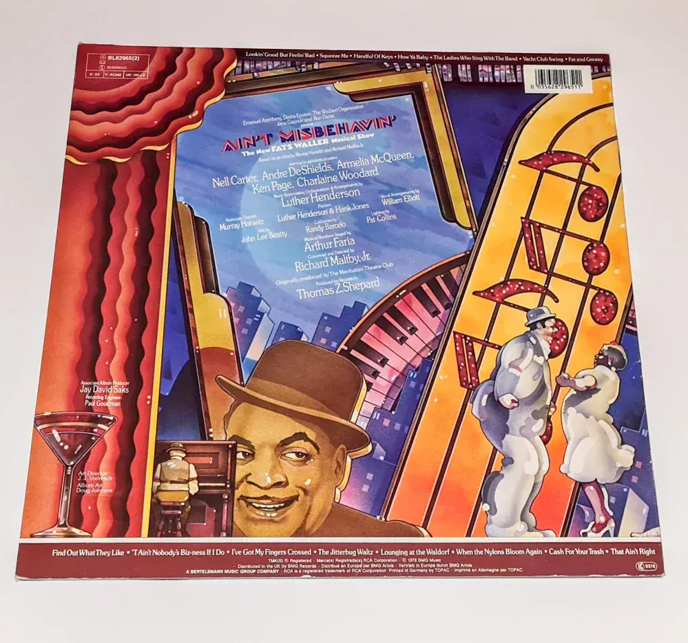 Ain't Misbehavin' Original Broadway Cast – Ain't Misbehavin': The New Fats Waller Musical Show 1978 NM, VYPRANÉ Vinyl (2LP)