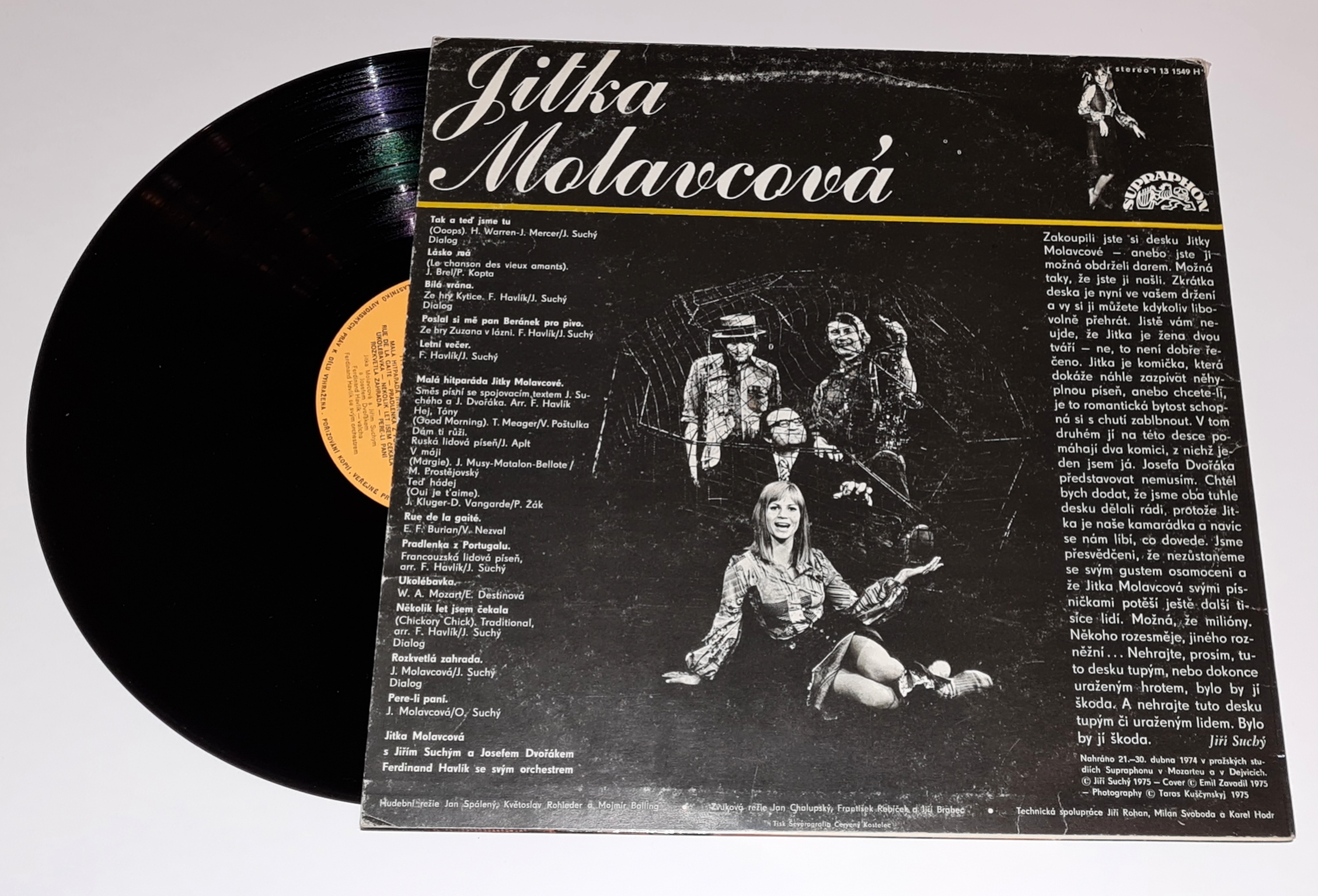 Jitka Molavcová – Jitka Molavcová 1975 VG, VYPRANÁ Vinyl (LP)