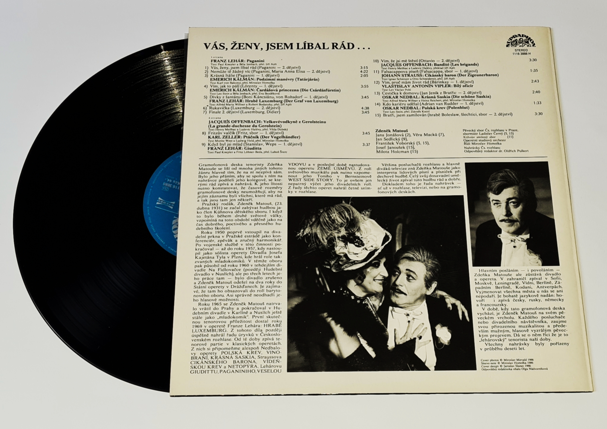 Zdeněk Matouš – Vás, Ženy, Jsem Líbal Rád... 1986 EX, VYPRANÁ Vinyl (LP)