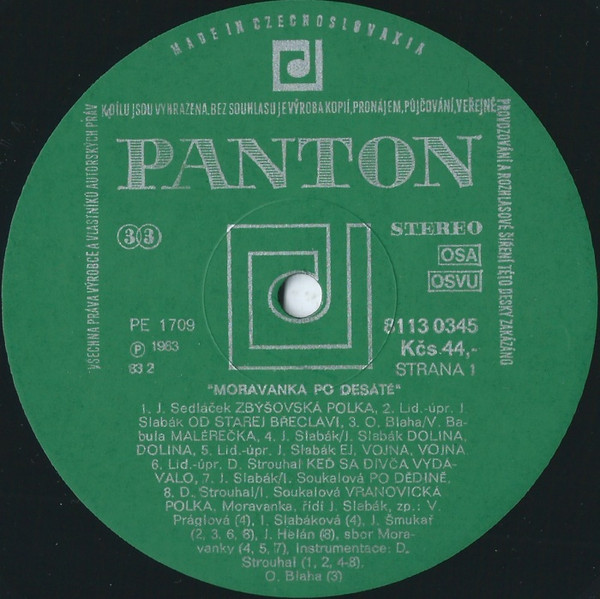 Moravanka – Podesáté 1983 VG+, VYPRANÁ Vinyl (LP)