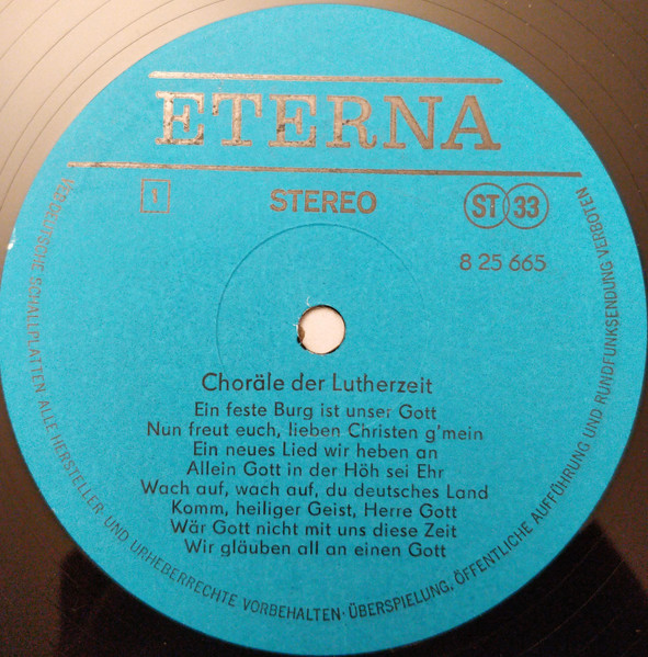 Choräle Der Lutherzeit 1975 VG+, VYPRANÁ Vinyl (LP)