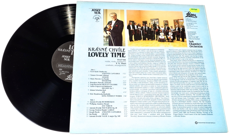 Josef Suk, Suk Chamber Orchestra – Krásné Chvíle = Lovely Time 1992 VG+, VYPRANÁ Vinyl (LP)