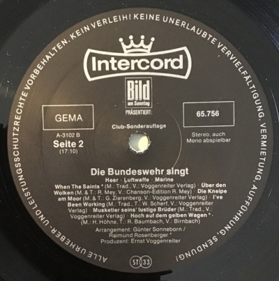 Die Bundeswehr Singt Heer, Luftwaffe, Marine 1976 NM, VYPRANÁ Vinyl (LP)