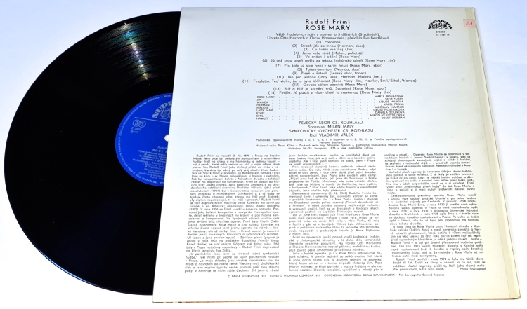Rudolf Friml – Rose Marie - Scény Z Operety 1977 NM, VYPRANÁ Vinyl (LP)