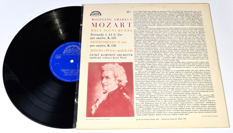 Mozart, Český Komorní Orchestr – Skladby Pro Smyčce 1976 EX, VYPRANÁ Vinyl (LP)