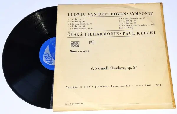 Ludwig van Beethoven, Česká Filharmonie, Paul Klecki – Symfonie Č. 5 C Moll, Op. 67 1967 NM, VYPRANÁ Vinyl (LP)