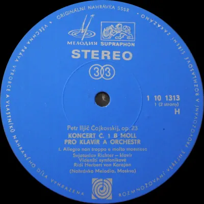 Čajkovskij, Svjatoslav Richter, Vídenští Symfonikové – Koncert Pro Klavír A Orchestr Č.1 B Moll Op.23 1973 NM VYPRANÁ Vinyl (LP)