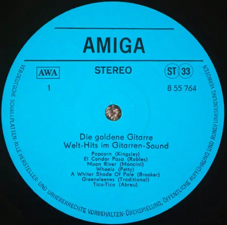 Studio-Orchester – Die Goldene Gitarre (Welt-Hits Im Gitarren-Sound) 1980 VG+ VYPRANÁ Vinyl (LP)