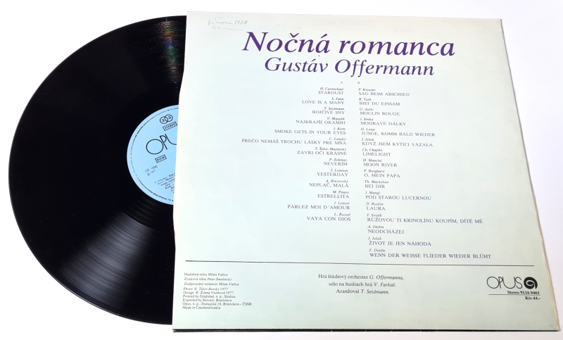 Orchester Gustáva Offermanna – Nočná Romanca (Night Romance) 1977 VG+, VYPRANÁ Vinyl (LP)