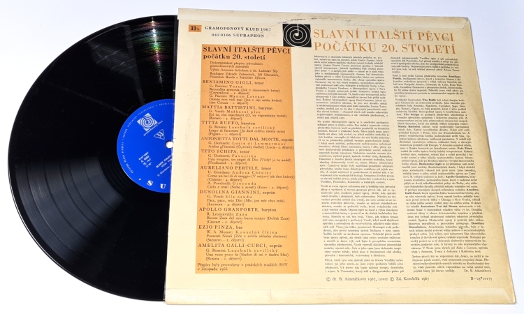 Slavní Italští Pěvci Počátku 20. Století 1967 EX, VYPRANÁ Vinyl (LP)