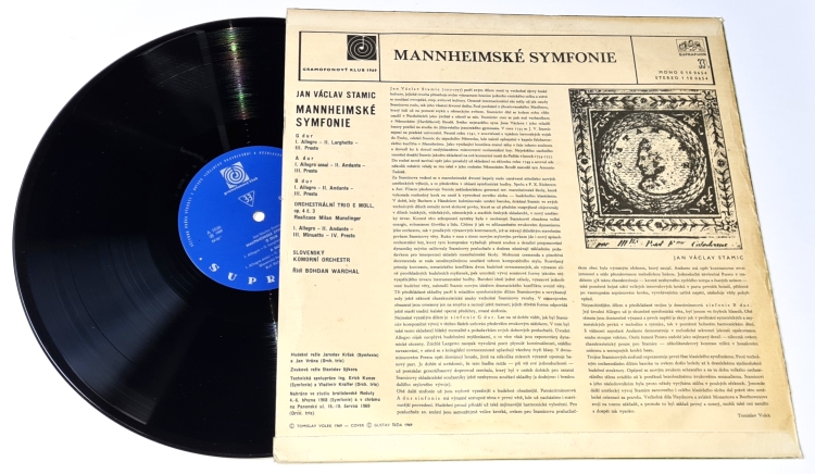 Jan Václav Stamic – Mannheimské Symfonie 1969 EX, VYPRANÁ Vinyl (LP)