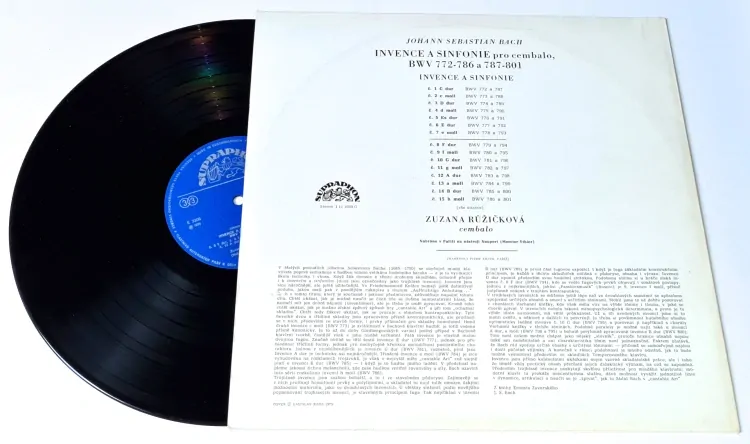 Johann Sebastian Bach, Zuzana Růžičková – Invence a sinfonie pro cembalo, BWV 772-786 a 787-801 1975 EX, VYPRANÁ Vinyl (LP)