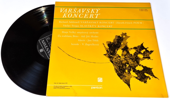 Ernst Fischer | C. Bargoni, Richard Addinsell | Zdeněk Fibich, Václav Trojan Hraje Velký Smyčcový Orchestr Čs. Rozhlasu, Brno - Řídí Jiří Hudec Klavír - Jan Těšík Housle - V. Zegzulková – Podzimní Koncert / Varšavský Koncert 1971 VG+, VYPRANÁ Vinyl (LP)