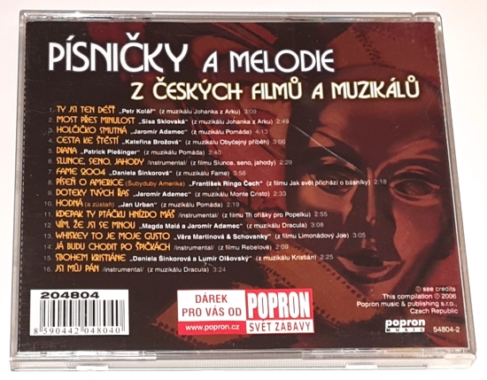 Písničky A Melodie Z Českých Filmů A Muzikálů 2006 CD