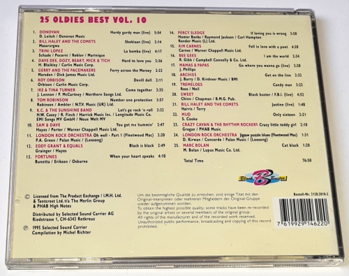 25 Oldies Best Vol. 10 1995 CD