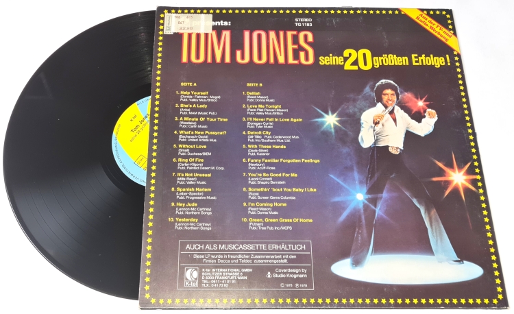 Tom Jones – Seine 20 Größten Erfolge! 1978 VG, VYPRANÁ Vinyl (LP)
