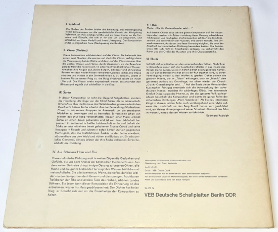 Smetana, Gewandhausorchester Leipzig, Václav Neumann – Mein Vaterland 1969 NM, VYPRANÉ Vinyl (2LP)