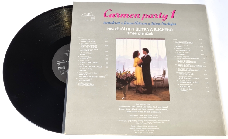 Malý Orchestr Carmen Party – Carmen Party 1 - Tentokrát S Jiřím Šlitrem A Jiřím Suchým 1992 NM, VYPRANÁ Vinyl (LP)