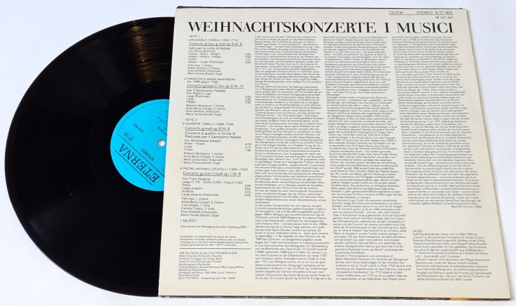 Corelli, Manfredini, Torelli, Locatelli, I Musici – Weihnachtskonzerte 1984 VG+, VYPRANÁ Vinyl (LP)