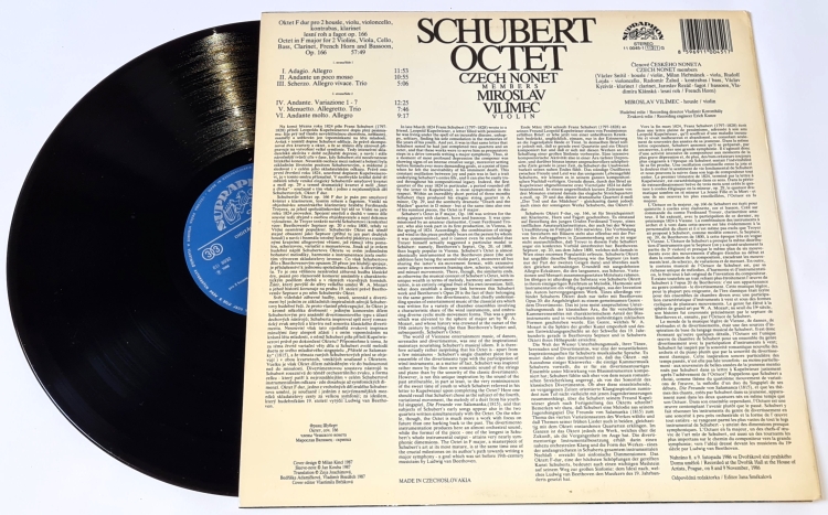 Franz Schubert, Czech Nonet Members, Miroslav Vilímec – Octet 1988 EX, VYPRANÁ Vinyl (LP)