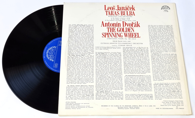Leoš Janáček, Antonín Dvořák – Janacek Taras Bulba Dvorak The Golden Spinning Wheel 1976 EX, VYPRANÁ Vinyl (LP)