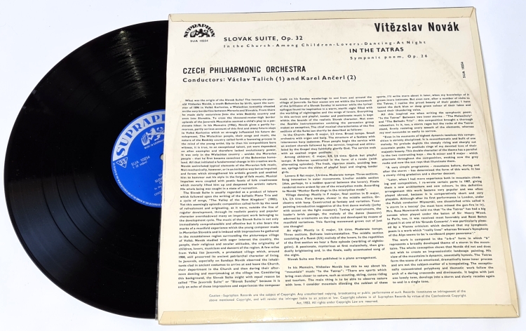 Vítězslav Novák - Czech Philharmonic Orchestra, Václav Talich, Karel Ančerl – Slovak Suite Op. 32 / In The Tatras - Symphonic Poem, Op. 26 EX, VYPRANÁ Vinyl (LP)