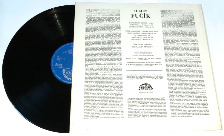 Julius Fučík – Česká filharmonie, Václav Neumann – Česká Filharmonie Hrada Skladby Julia Fučíka 1975 EX-, VYPRANÁ Vinyl (LP)