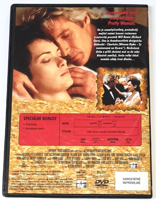 Podzim v New Yorku 2000 DVD