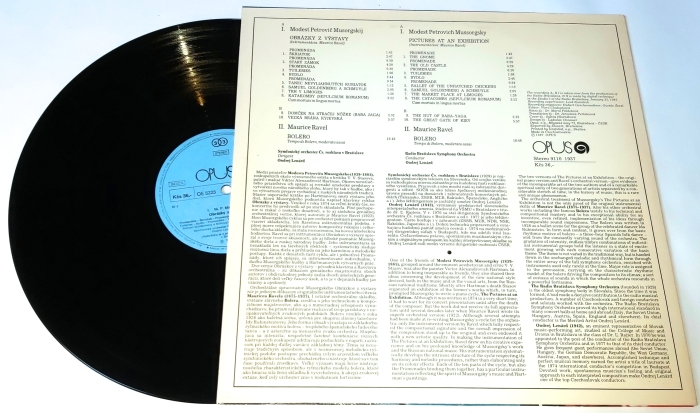 Modest Petrovich Mussorgsky - Maurice Ravel - Ondrej Lenárd - Radio Bratislava Symphony Orchestra – Pictures At An Exhibition / Bolero 1987 NM, VYPRANÁ Vinyl (LP)