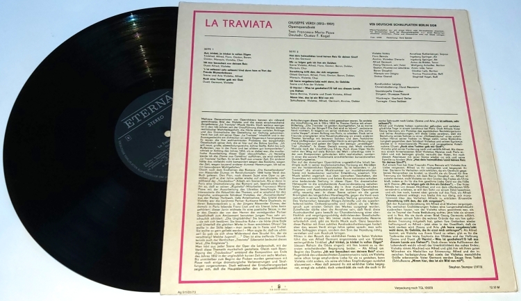 Giuseppe Verdi, Anneliese Rothenberger, Anton De Ridder, Wolfgang Anheißer, Ingeborg Springer, Rundfunkchor Leipzig, Staatskapelle Dresden, Giuseppe Patané – La Traviata 1974 VG+, VYPRANÁ Vinyl (LP)
