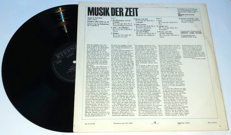 Sergej Prokofjew, Tschechische Philharmonie, Karel Ančerl – Romeo Und Julia Op. 64 1968 EX, VYPRANÁ Vinyl (LP)