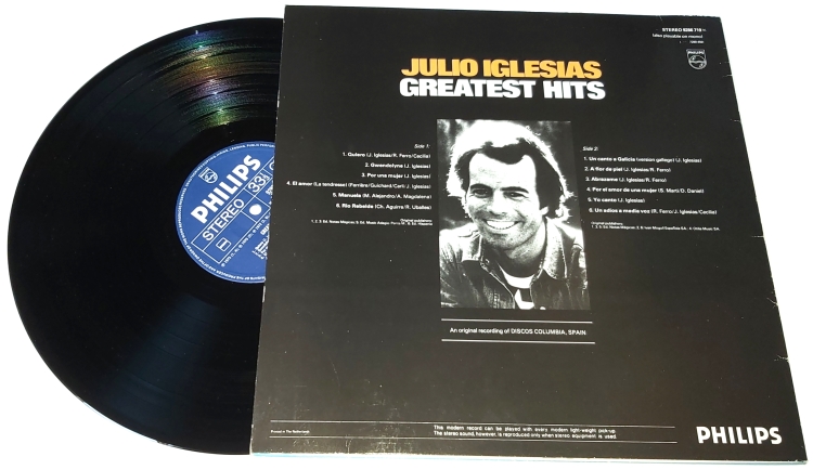 Julio Iglesias – Greatest Hits 1977 VG+, VYPRANÁ Vinyl (LP)