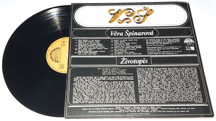 Věra Špinarová – Životopis 1976 VG+, VYPRANÁ Vinyl (LP)