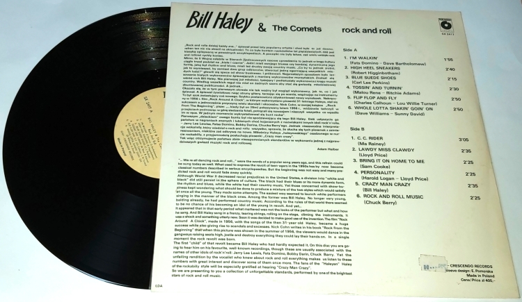 Bill Haley & The Comets – Rock And Roll 1986 EX, VYPRANÁ Vinyl (LP)