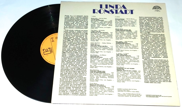 Linda Ronstadt – Linda Ronstadt 1981 VG+, VYPRANÁ Vinyl (LP)