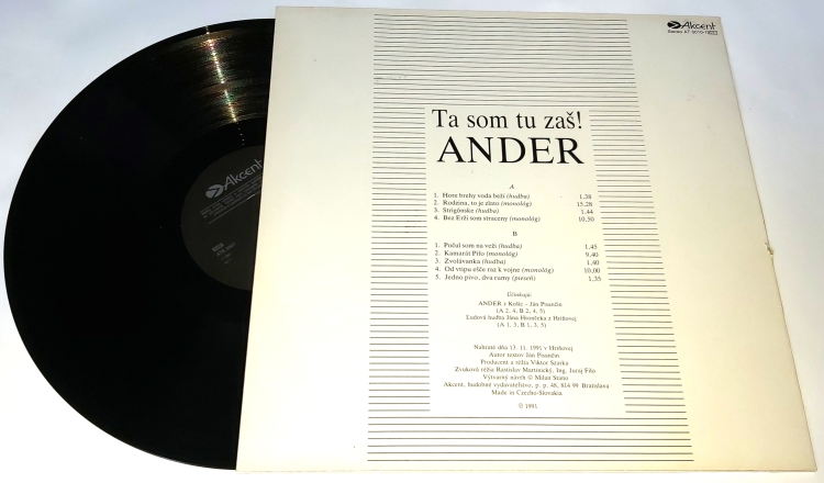 Ander – Ta Som Tu Zaš! 1991 EX, VYPRANÁ Vinyl (LP)