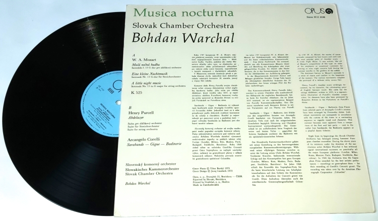 W. A. Mozart / H. Purcell / A. Corelli, Slovak Chamber Orchestra, Bohdan Warchal – Musica Nocturna 1974 EX-, VYPRANÁ Vinyl (LP)