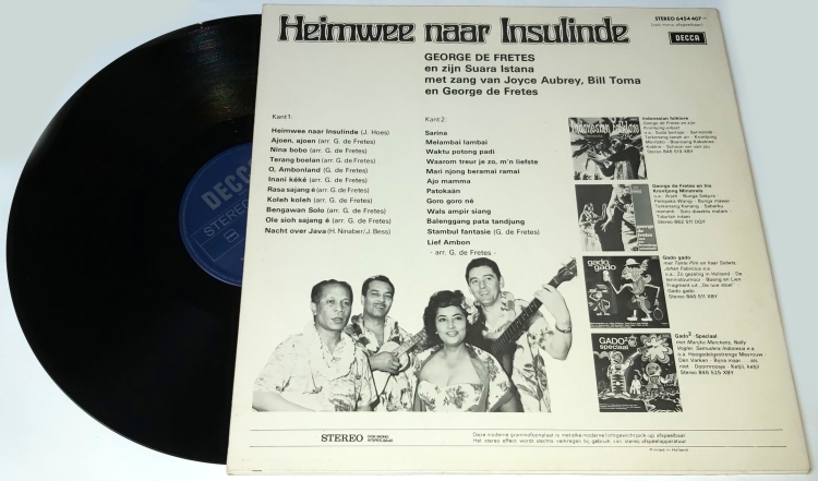 George de Fretes En Zijn Suara Istana – Heimwee Naar Insulinde 1971 EX+, VYPRANÁ Vinyl (LP)