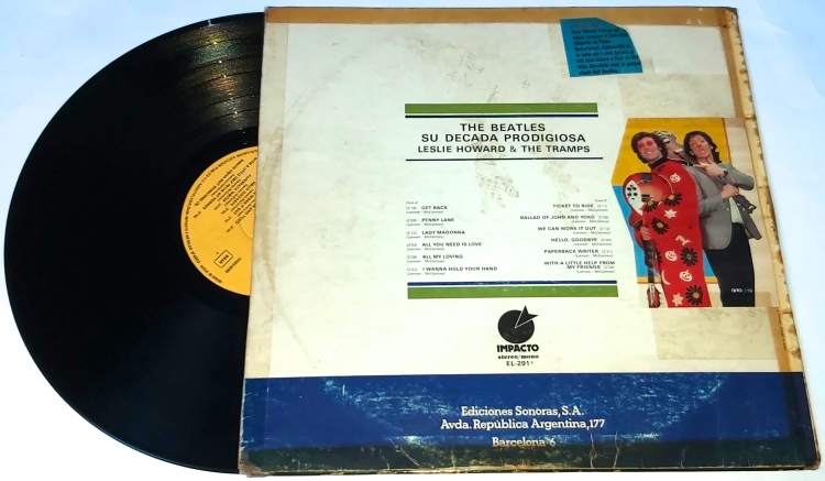 Leslie Howard & The Tramps – The Beatles - Su Decada Prodigiosa 1977 VG-, VYPRANÁ Vinyl (LP)