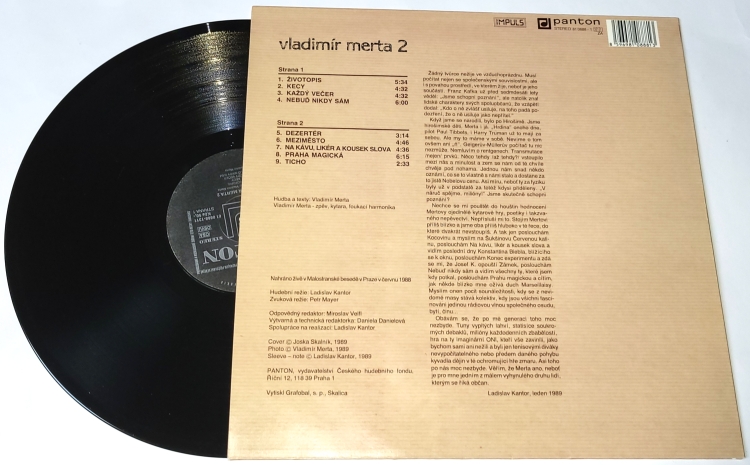 Vladimír Merta – Vladimír Merta 2 1989 EX, VYPRANÁ Vinyl (LP)