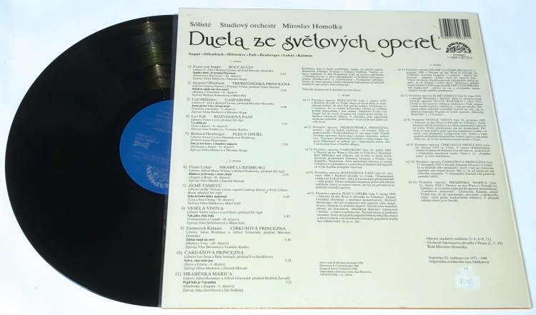 Suppé • Offenbach • Millöcker • Fall • Heuberger • Lehár* • Kálmán – Dueta Ze Světových Operet 1991 EX+, VYPRANÁ Vinyl (LP)